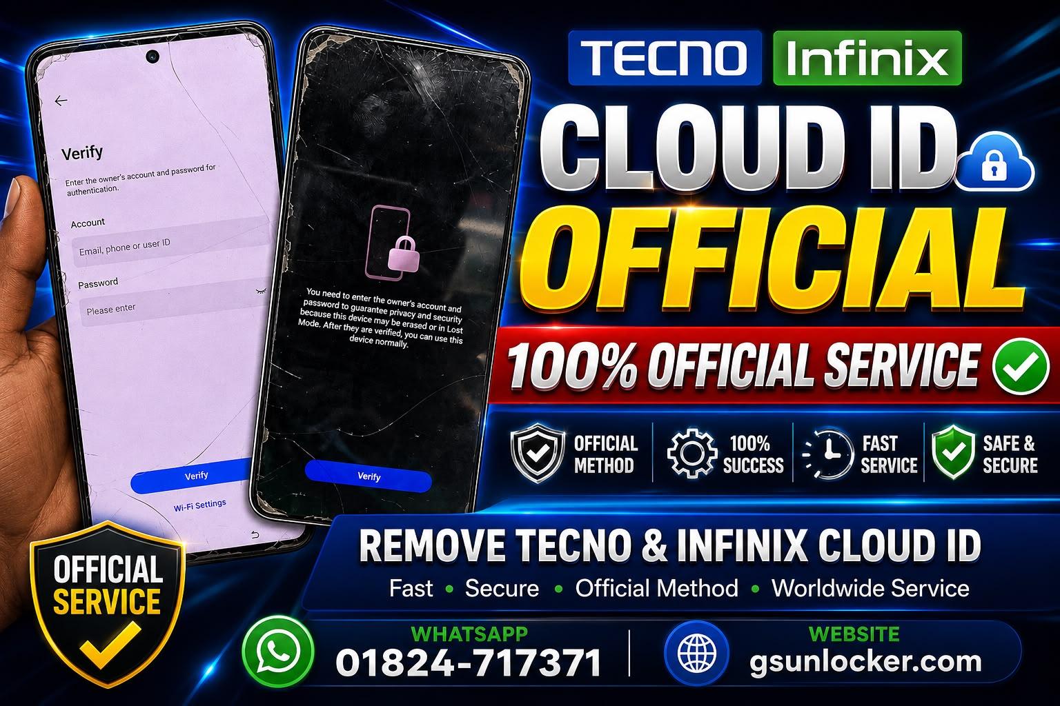 TECNO | INFINIX | ITEL ID Removal – Official Cloud ID OFF | All Models Supported | 100% Success  